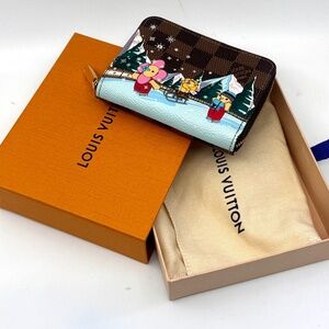Louis Vuitton Damier Vivienne Zippy Coin Purse N40721 Pink Limited Winter Scene